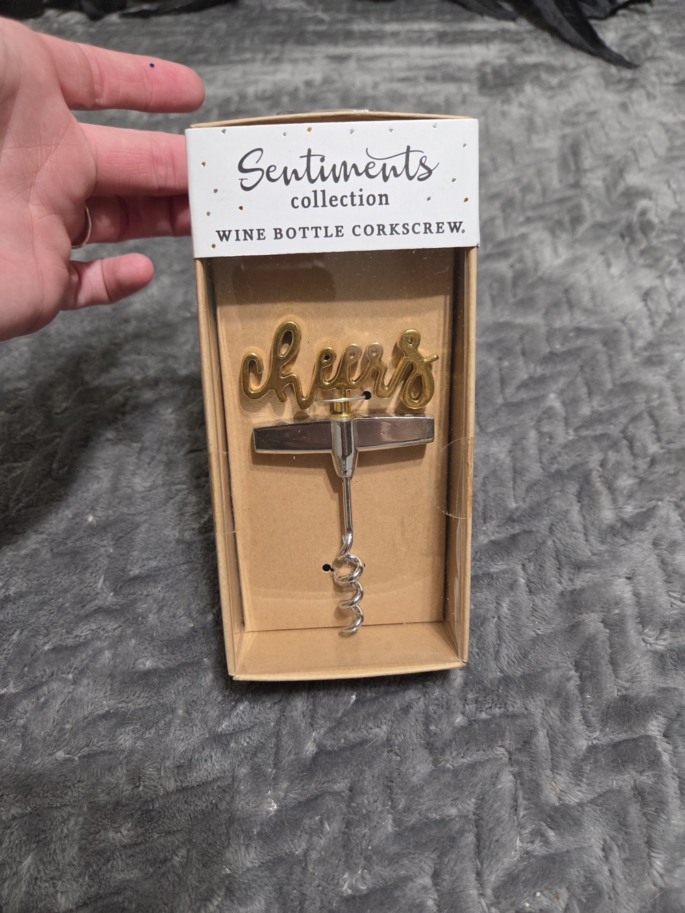 "Cheers" Gold and Silver Wine Bottle Corkscrew
